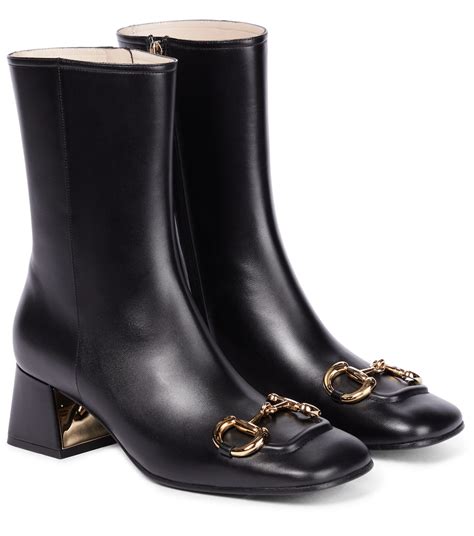 gucci ankle boots with horsebit|Gucci embellished leather ankle boots.